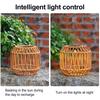 Solar Lantern with Top Handle Outdoor Hanging Rattan Lantern Weatherproof