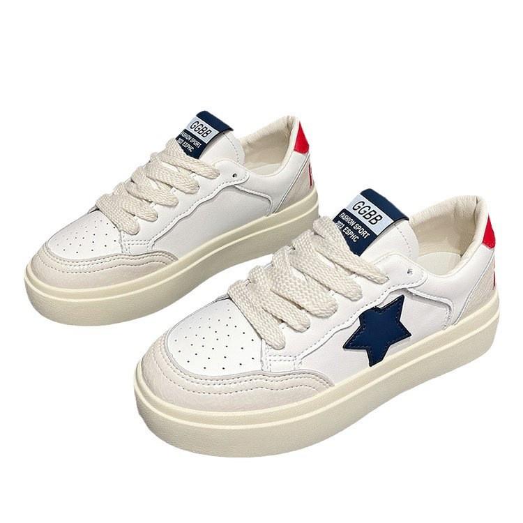 

Звездные маленькие белые туфли женские модели туфли на плоской подошве в иностранном стиле тонкие срезы весенне-осенних повседневных туфель Wildcard на толстой подошве женские туфли 40 синий