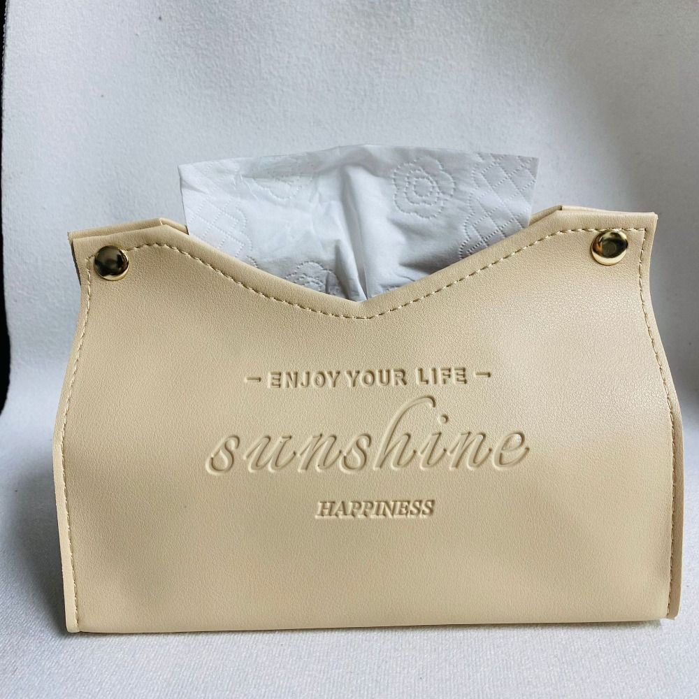 Solid Color Napkin Holder Multi-purpose Tissue Paper Storage Bag Dustproof Tissue Box  Desktop