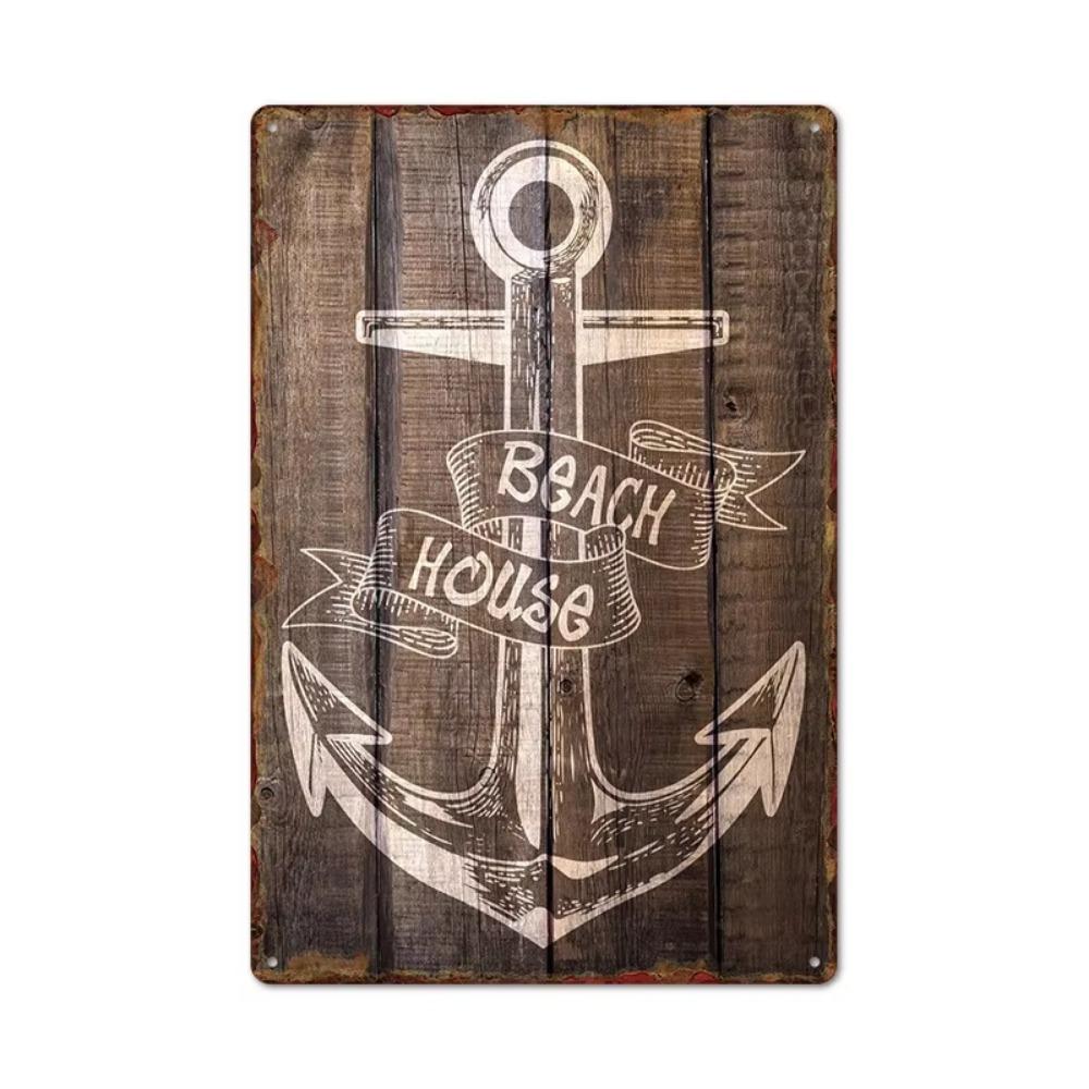 Vintage Tin Art of Summer Surfboards: Ideal for American Bar Backdrops and Home Decor Wall Murals