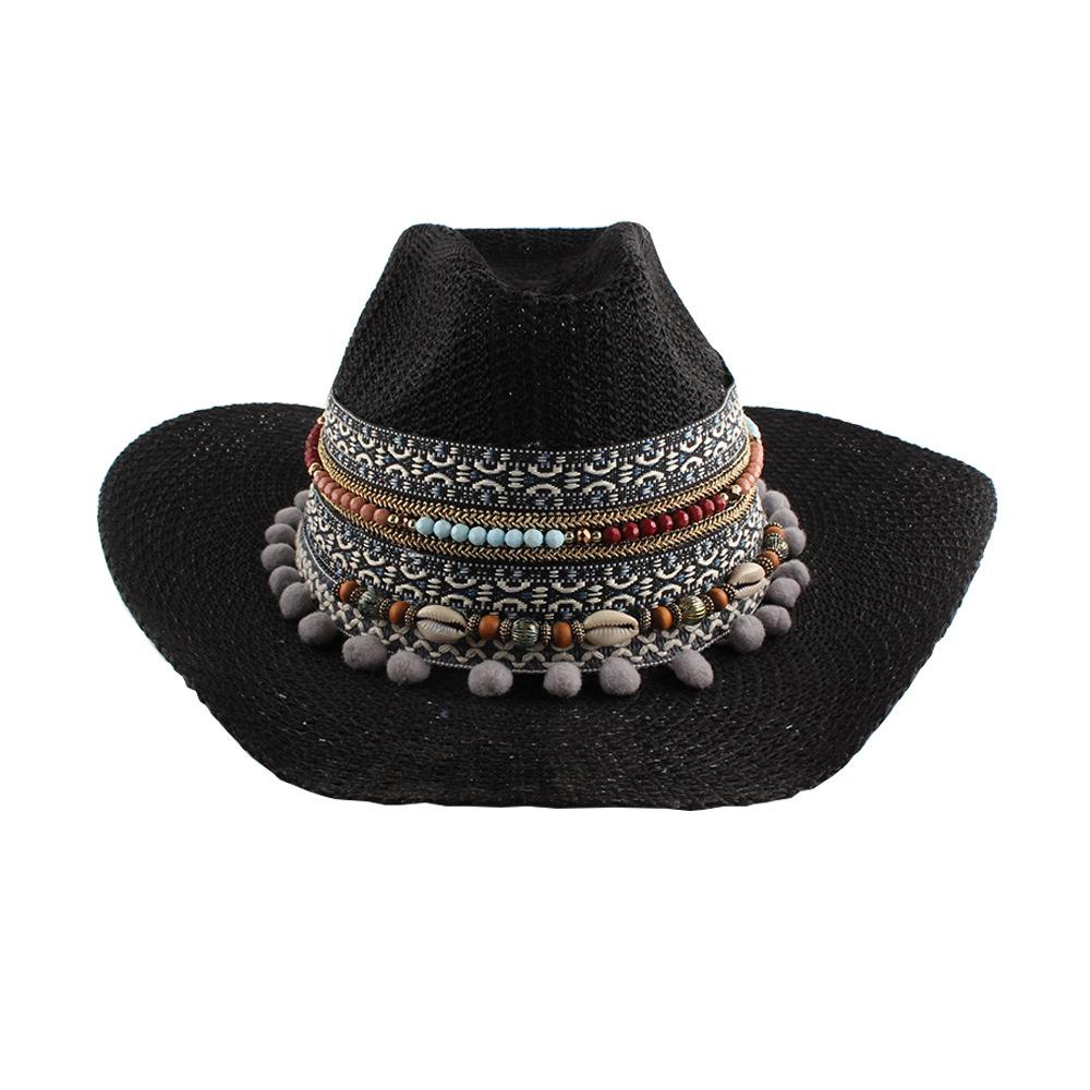 Summer American style western cowboy hat outdoor outing sun hat beach sun protection sun hat women breathable hat