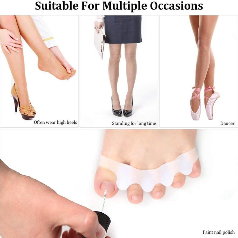 Protective Toe Separator Suitable Bunion Yoga Gel Silicone Hammer Toes Corrector for Women Men Straighteners Overlapping 1 Pair