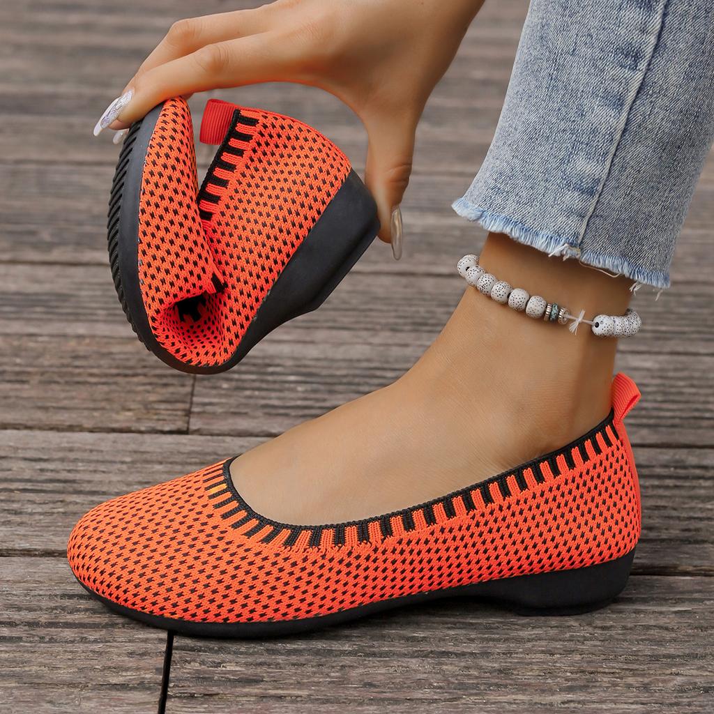 Mode Damen Ballerinas 2024 Neue Mode Große Größe Rutschfest Lässige Loafers Schuhe Damen Mesh Atmungsaktiv Weiche Sohle Flache Sohle Schuhe für Damen