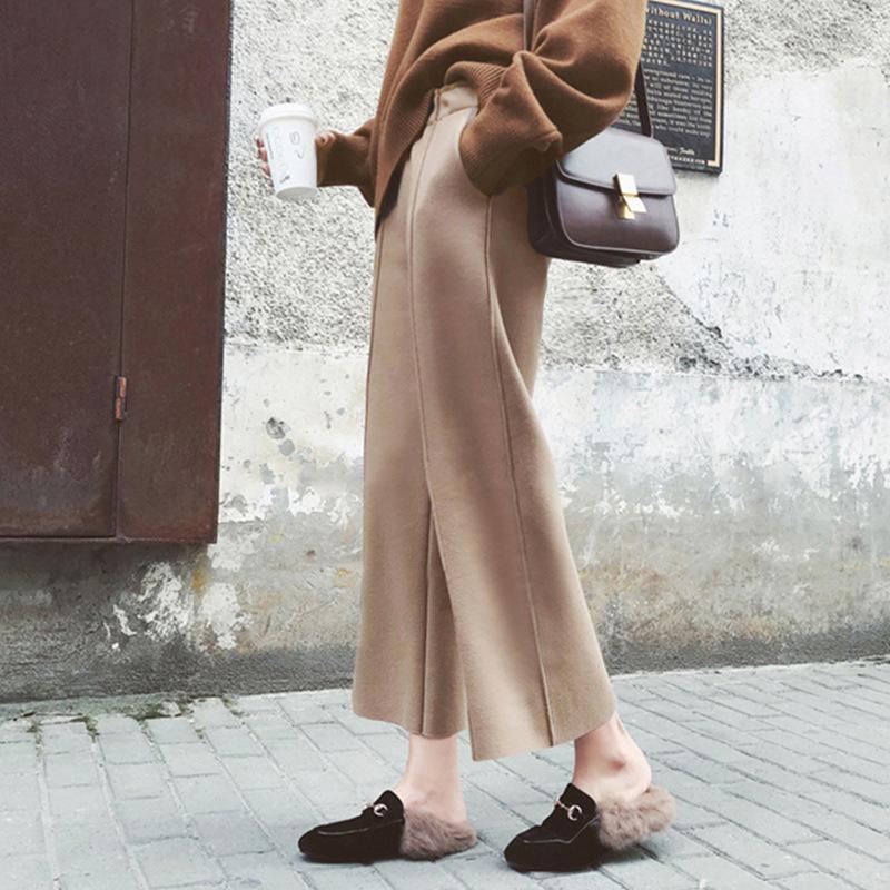 Thickened Warm Autumn and Winter New High Waist Drape Nine Points Loose Drape Straight Casual Trousers