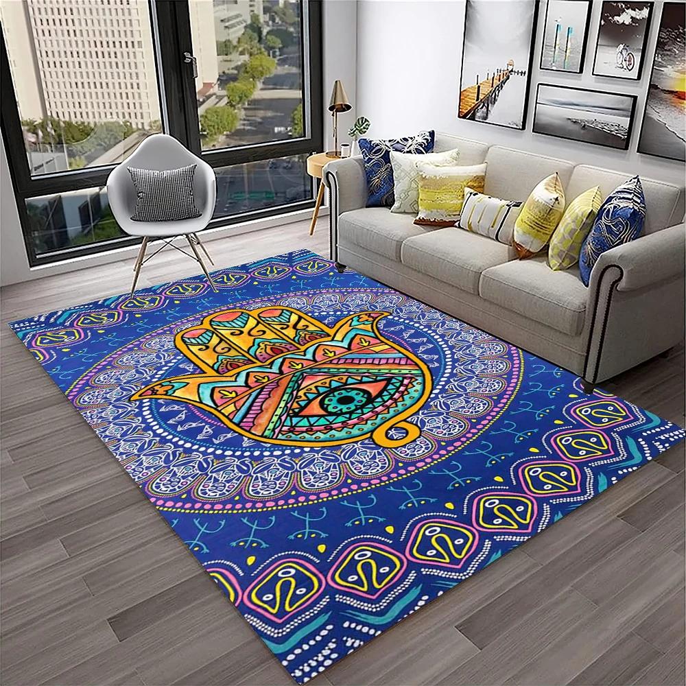 3D Evil Eye Nazar Tree of Life Carpet Rug for Home Living Room Bedroom Sofa Playroom Doormat Decor,Area Rug Non-slip Floor Mat