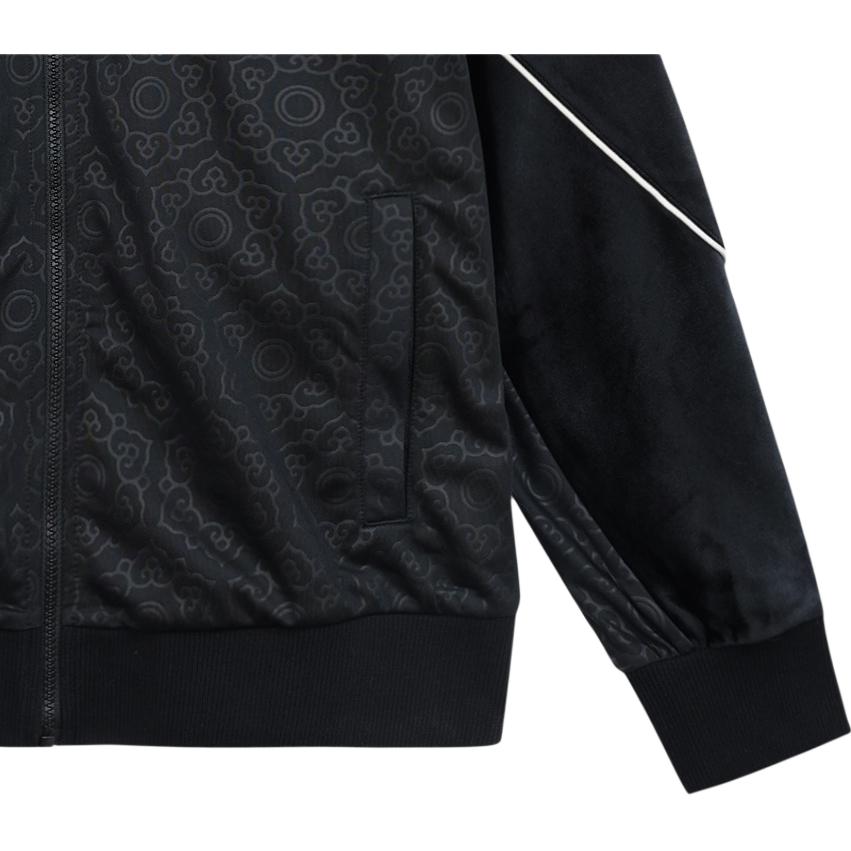 Li Ning X Kong Shan Ji Collaboration Sports Basketball Series Quilted Panel Sports Zip-Up Long Sleeve Hoodie Men Hoodies Black AWDR657-1