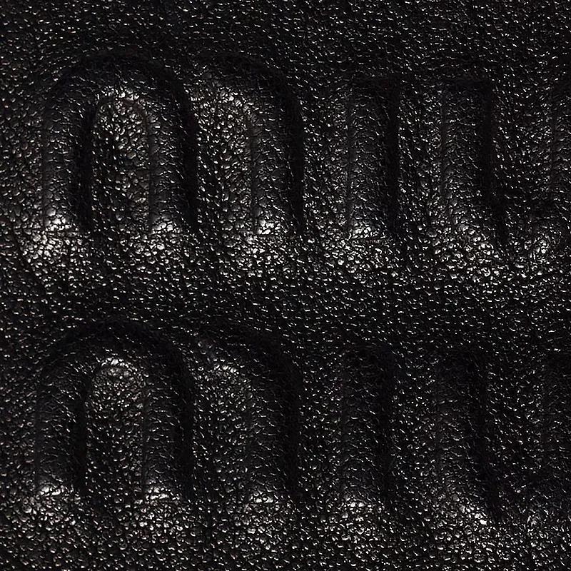 MIU MIU Metal Engraved Logo Leather Clutch Mini Women's Black