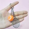 Creative Tennis Racket Keychain Pendant - Sports Gift & Backpack Accessory