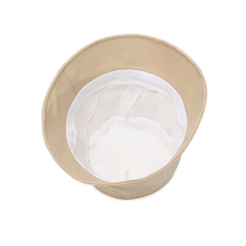 Unisex kapelusz typu bucket ze skóry PU - Stylowy, jednokolorowy kapelusz rybacki do noszenia na co dzień/w mieście (4 opcje kolorów)