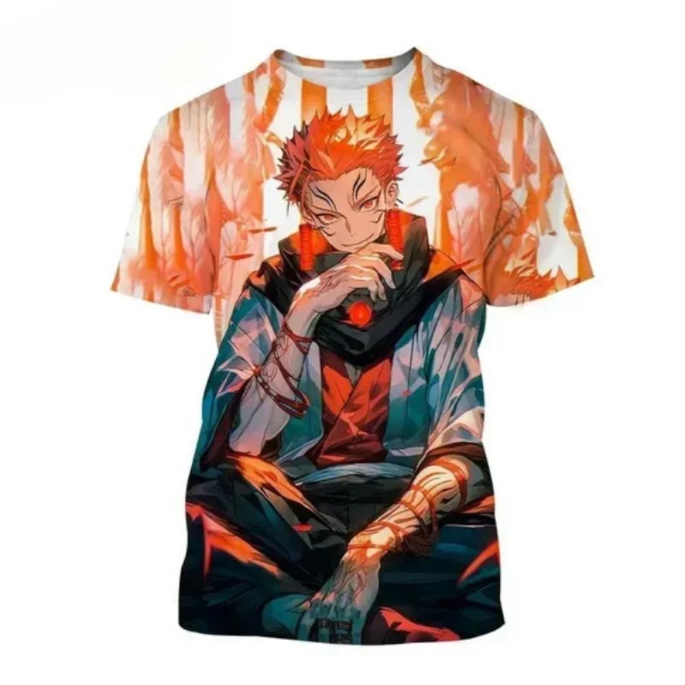 Children's Gojo Satoru and Itadoru Yuji 3D Digital Printed Boys' Street Trendy Round Neck Short Sleeved T-shirt