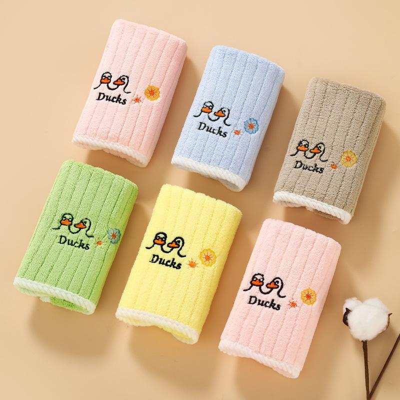 Towels for Washing Faces for Home Use Kindergarten Boys and Water Absorb Girls for Babies Plush Rectangular Non-pure Cotton-made Face Towel for