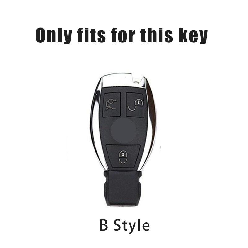 2025 Fashion Styling Leather Alloy Car Remote Key Case Cover For Mercedes Benz A B C S Class AMG GLA CLA GLC W176 W221 W204 W205