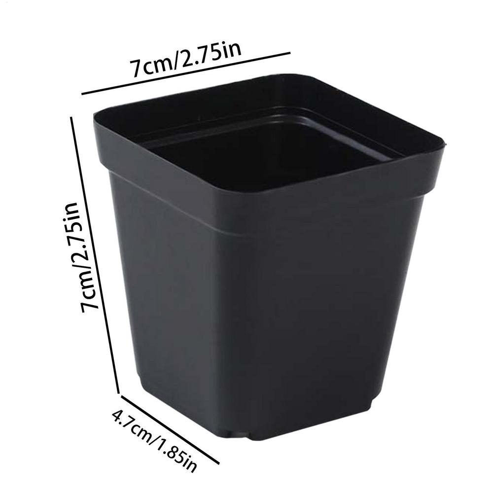 Starter Pots For Planting 50PCS Reusable Black Square Seedling Pots Nursery Pot With Drainage Holes Gardening Kit For Plants