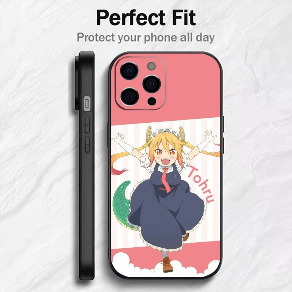 Tohru D-Dragon M-Maid  Phone Case For iPhone17,16,15,14,13,12 Plus,Max Soft Silicone Black Cover