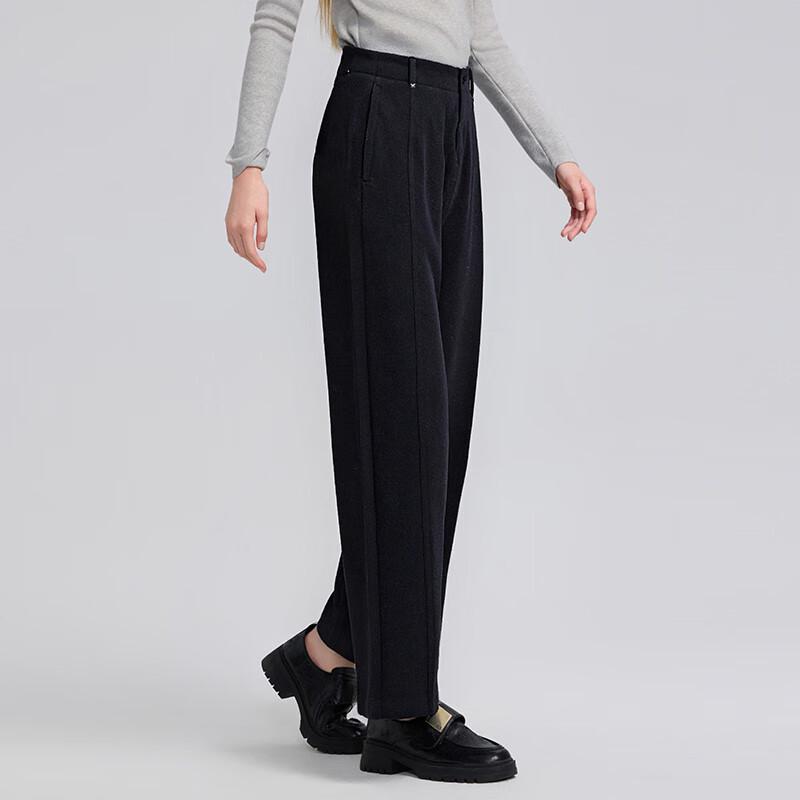 Tatu Women's Wool Blend Relaxed Fit Casual Trousers