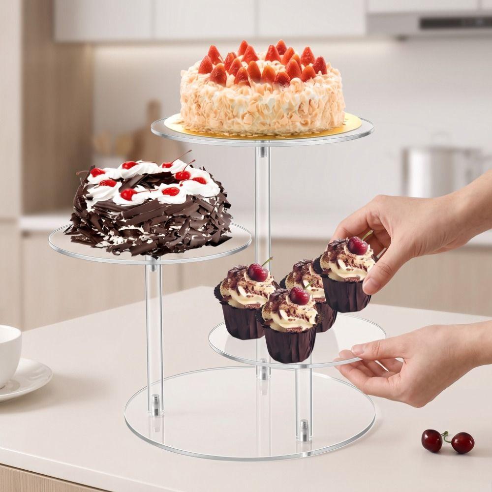 Detachable Acrylic Cake Stand Multiple Layers Cupcake Stand Tray Easy Assemble