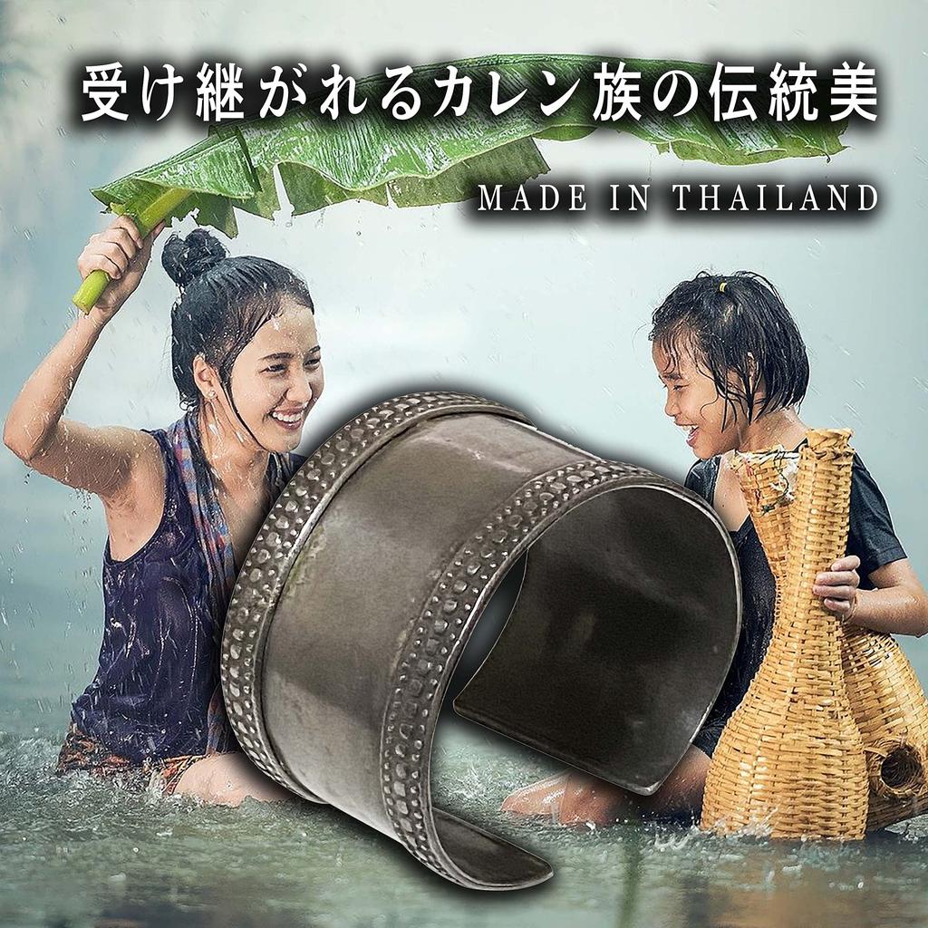 Karen Silver Karen Tribe Wide Gladiator Bangle SILVER925 Ethnic Accessory Asian Ethnic Silver Bangle Tropical Jewelry Silver Bangle Ancient Asia Roman