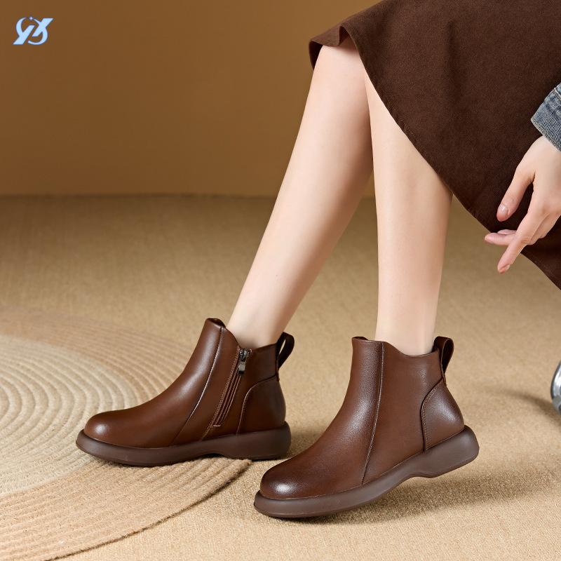 Autumn and winter retro Martin boots girls boots short boots versatile flat heel Chelsea women's shoes boots