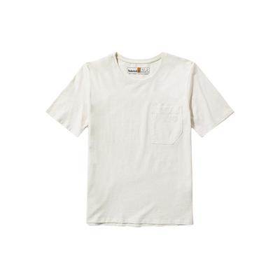 Timberland Solid Color Casual Breathable Round Neck Short Sleeve T-Shirt Women Tops Vintage-White A5NW2-CM9