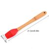 Mixing Kicthen Utensils Silicone Non-stick Wooden Handle Baking Tools Cake Scraper Brush Spatula