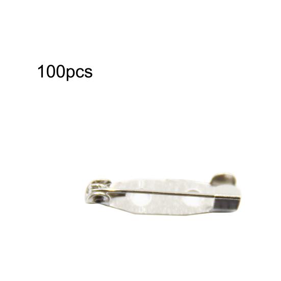 100Pcs Practical Alloy Brooch Bar Backs Safety Pins with Holes for