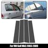 4Pcs Carbon Fiber Window Trim Covers Center Film Column B C Pillar Posts Sticker Car Accessories Fit For VW Golf Mk5 2003-2009