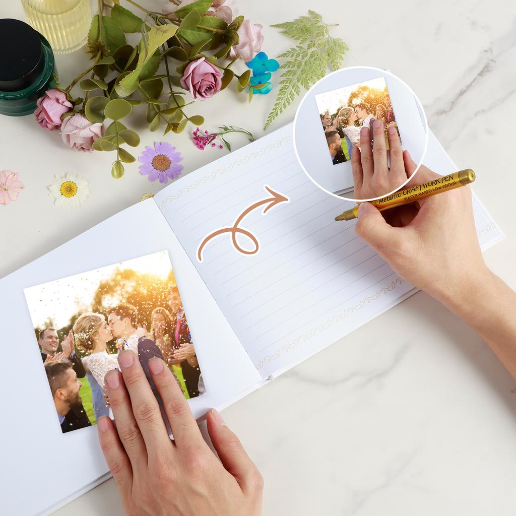 Personalisiertes Hochzeitsgästebuch Schlicht Elegant Hochzeitsparty Empfang Unterschriftenbuch DIY Hochzeitsfotoalbum Hochzeitsgeschenke