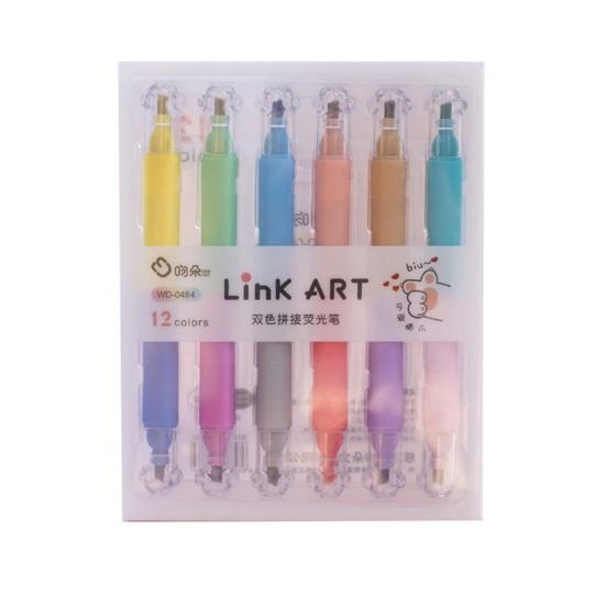 

6 шт. маркер-ручка с двумя головками, двухцветный дизайн, не растекается, быстросохнущий, кошачья лапка