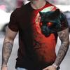 Men's T-shirt with 3D Animal Graphics T-shirts Everyday T-shirts with Round Neckline  Short 6XL