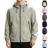 Men's Lightweight Hooded Sun Protection Jacket UV Resistant Outdoor Windbreaker with Zipper Pockets and Adjustable Drawstrings for Travel
