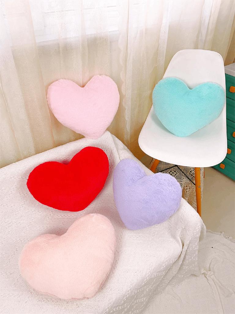 Liebeskissen Großes rotes Herzförmiges Kissen Flauschiges Herz Wurfkissen Dekorativ für Sofa Couch Bett Liebeszimmer Dekoration