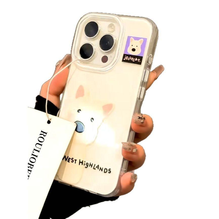 Cute West Highland Puppy Suitable for Apple 16promax Mobile Phone Case Iphone13 New 15 Cartoon 17AIR