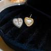 Luxury Zircon Heart Cross Earrings: Gold-Plated Sterling Silver, Elegant European & American Style for Women