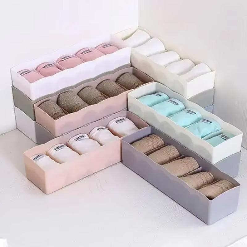 5-Grid Underwear Socks Storage Box Home Storage Basket Drawer Closet Sorting Box Divider Office Desk Accessories Wholesale