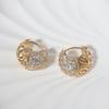 Sparkly Zirconia Hollow Golden Hoops, Statement Huggie Earrings