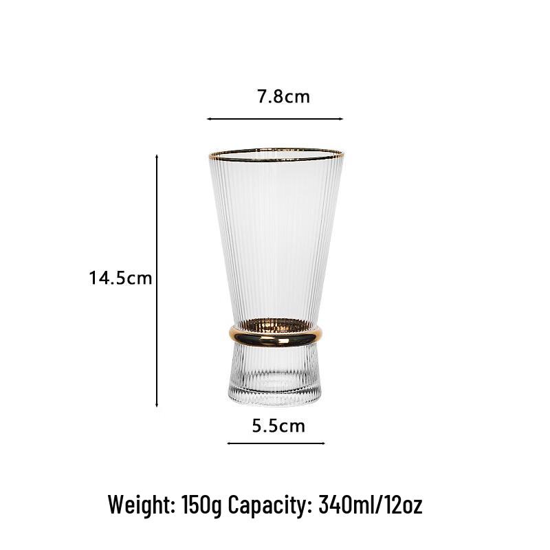 Nordic Ribbed Gold Rim Glassware Set