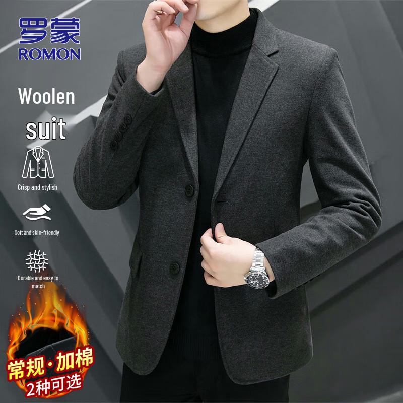 Romon Men s Wool Blend Business Casual Suit Jacket 5XL