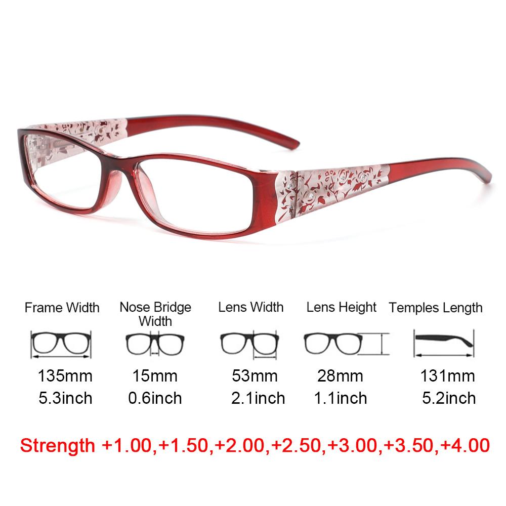Women Fashion Flowers Pattern Anti-Blue Light Reading Glasses Urltra-Light Eye Protection Elegant Comfortable Eyeglasses