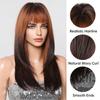 ALAN EATON Light To Dark Brown Layered Wig Long Straight Synthetic Wig Ombre Brown Wig with Bangs for Women for Daily Party Hair