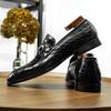 Men's leather shoes new business dress shoes men's pointed men's shoes cowhide horse seat buckle loafer shoes