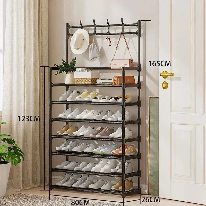 Simple Shoe Rack Multi-layer Metal Storage Rack Bedroom Corner Large Capacity Rack Shoe Cabinet Multifunctional Storage Rack