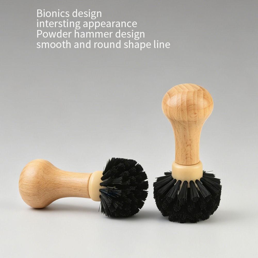 Wooden Handle Coffee Cleaning Brush Espresso Portafilter Cleaning Brush Coffee Grounds