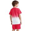 Boys Letter Print Gradient Sports Set Quick Drying Short Sleeve T-Shirt Drawstring Elastic Waist Shorts