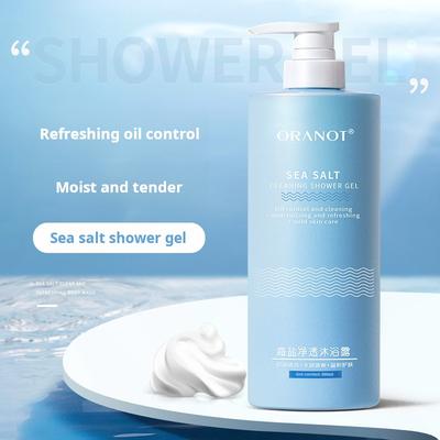 Sea Salt Foaming Shower Gel for Daily Body Cleansing, 800ml Pump Bottle