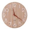 Wall clock wood grain wooden cute interior quiet no second hand non-radio Nordic style stylish analog diameter 30cm (B leaves)