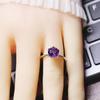 Elegant Adjustable Six-Prong Amethyst Ring for Women
