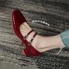 Large size Mary Jane shoes are popular in summer, new thick heels, retro square head women's shoes, fashion temperament, medium heel simple single
