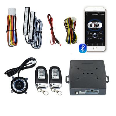Intelligent Car Alarm System Remote Control Autostart Ignition Kit Engine Start Stop Button Keyless Entry Central Locking BT APP