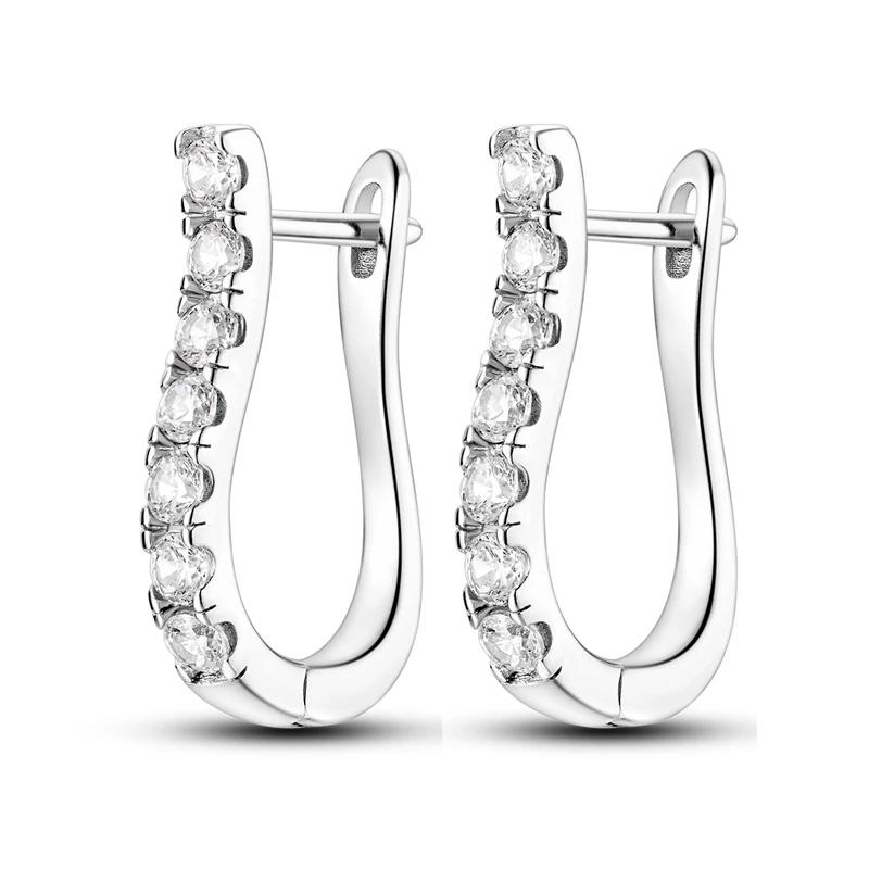 925 Sterling Copper Heart Snake Bone Pattern Cross Shell Zircon Four-pointed Star Earrings for Women Earring Fine Zircon Gifts