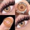 Eyeshare Color Contact Lenses Brown Fresh Annual Disposable Lenses Green Comfortable Natural Contact Lenses Colored Soft Lenses for Eyes 1 Pair